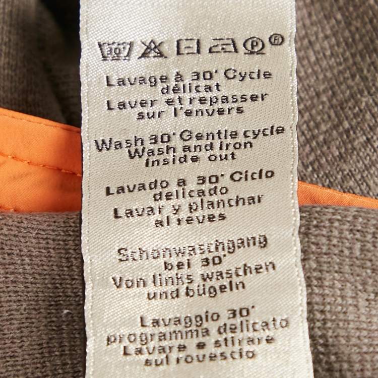 Pre Owned Hermes Grey Cotton Knit Hooded Zip-Up Jacket M