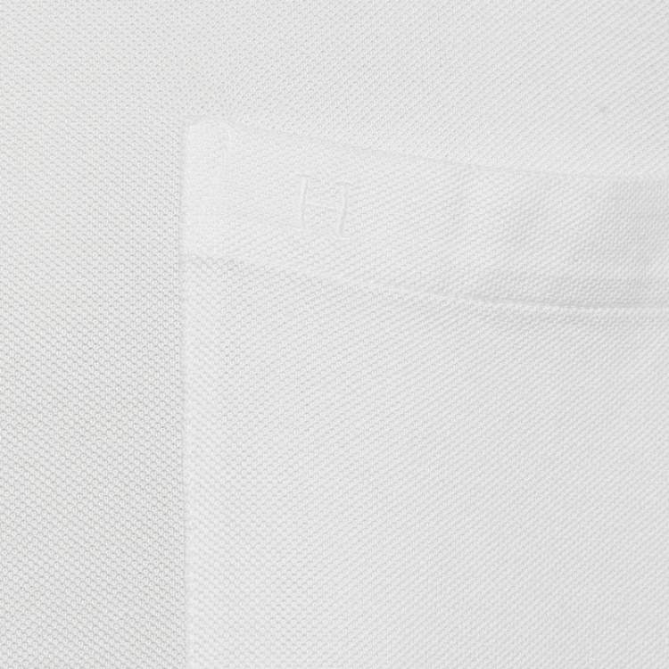 Pre Owned Hermès White Cotton Piqures Sellier T-Shirt XXL