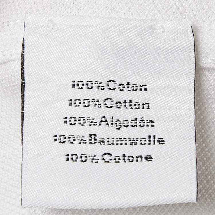 Pre Owned Hermès White Cotton Piqures Sellier T-Shirt XXL