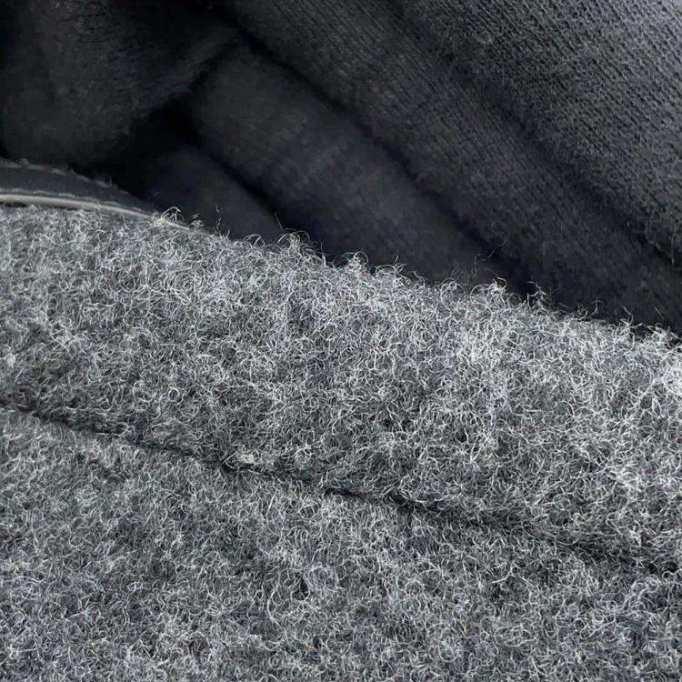 Pre Owned Hermes Gris Fonce Wool Cashmere Leather Detail Zip-Up Cardigan Men's Size L