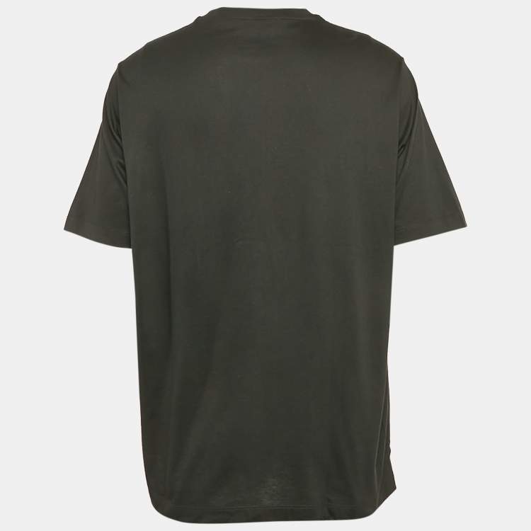 Pre Owned Hermes Black 3D H Embroidered Jersey Crew Neck T-Shirt XL
