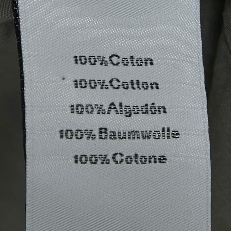 Pre Owned Hermes Grey Printed Cotton Button Front Long Sleeve Shirt M