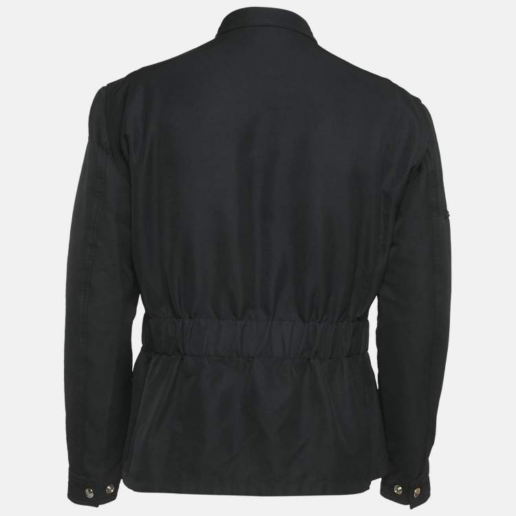 Pre Owned Hermes Black Nylon Zip-Up Jacket M