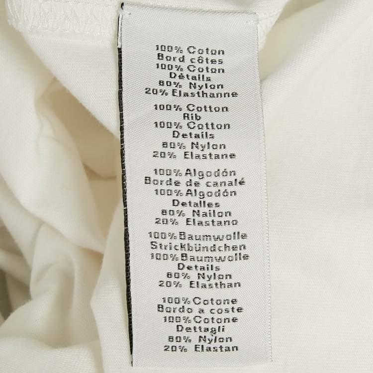 Pre Owned Hermès White Printed Jersey Crewneck T-Shirt XS