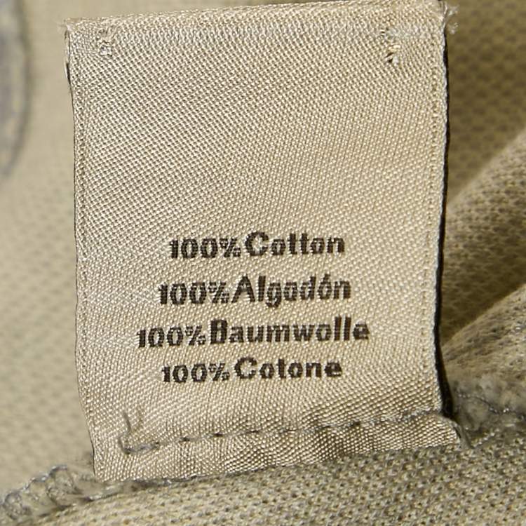 Pre Owned Hermes Grey Intarsia Knit Round Neck Short Sleeve L