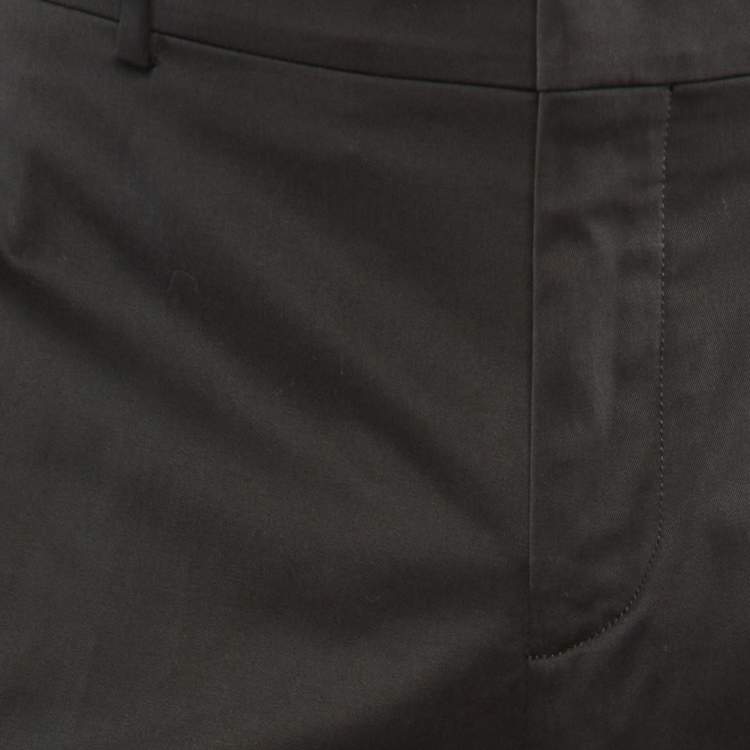 Pre Owned Hermès Black Cotton Straight Leg Pants L