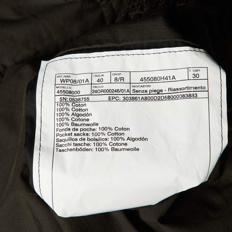 Pre Owned Hermes Black Cotton Drawstring Waist Tapered Pants M