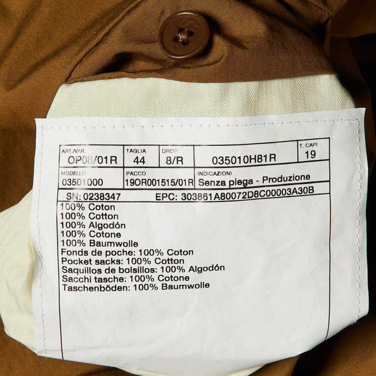 Pre Owned Hermes Brown Cotton Regular Fit Pants L/Waist 36.5"