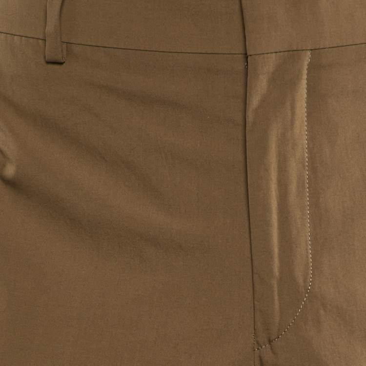 Pre Owned Hermes Brown Cotton Regular Fit Pants L/Waist 36.5"