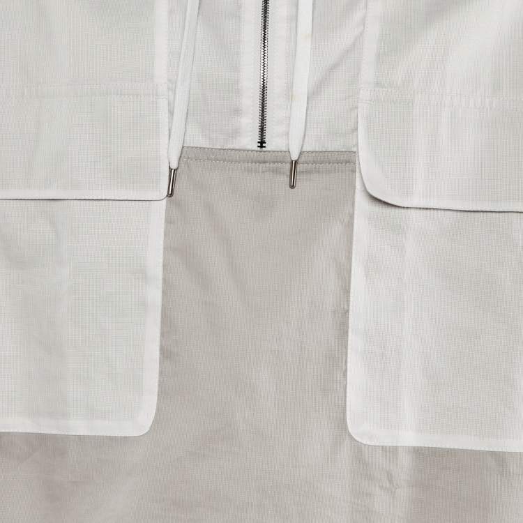 Pre Owned Hermès Grey/White Cotton Light Jacket S