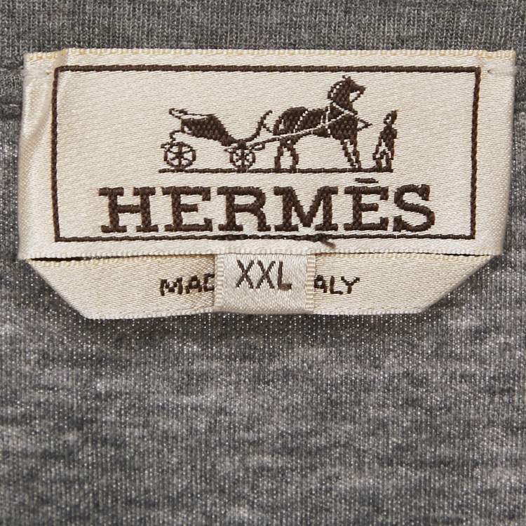 Pre Owned Hermes Grey Jersey Crew Neck T-Shirt XXL