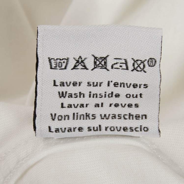 Pre Owned Hermes White Surfboard Beach Print Cotton Poulpwatch T-Shirt M