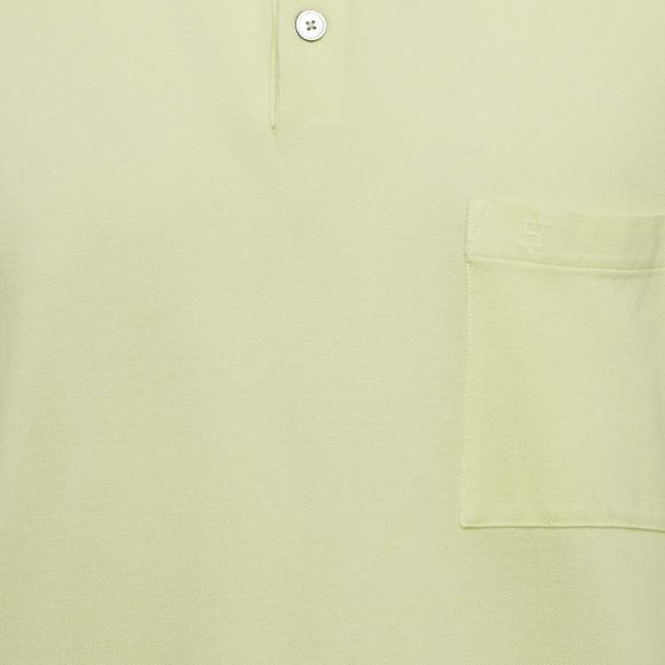 Pre Owned Hermès Lime Green Cotton Pique Polo T-Shirt XXL