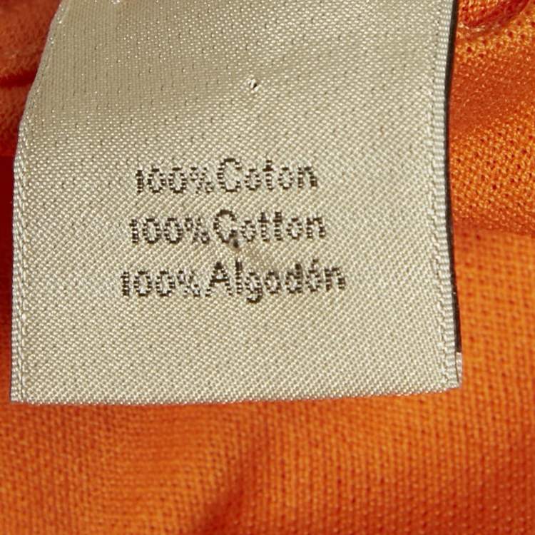 Pre Owned Hermès Orange Cotton Pique Crew Neck T-Shirt XXL