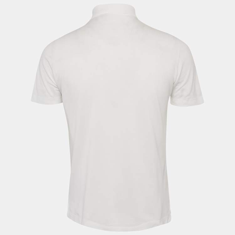 Pre Owned Hermes White Cotton Pique Polo T-Shirt XS