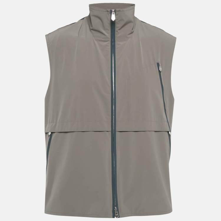 Pre Owned Hermes Grey Paneled Nylon Vest XXL