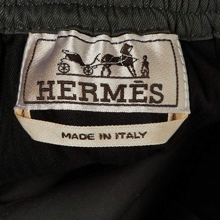 Pre Owned Hermès Grey Cotton Gabardine Shorts XS