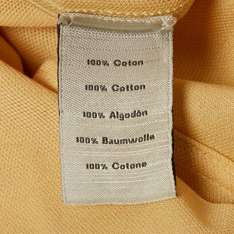 Pre Owned Hermès Yellow H Embroidered Cotton Crewneck T-Shirt M 
