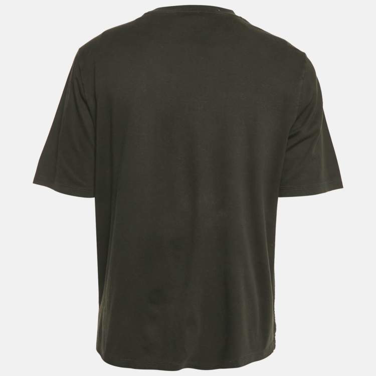 Pre Owned Hermes Black Printed Cotton Knit T-Shirt XL