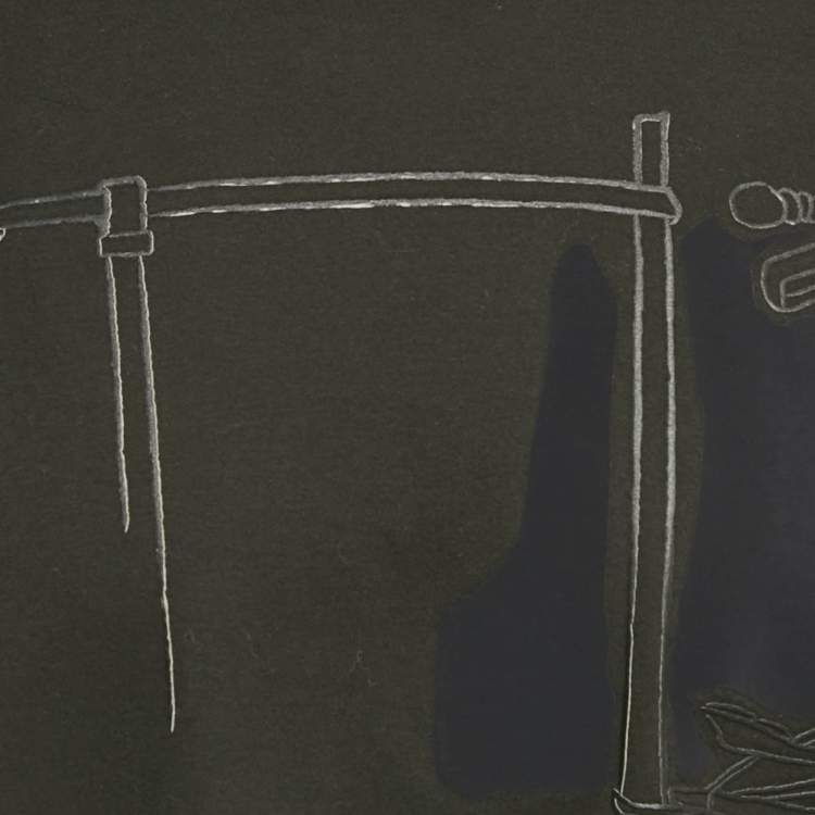 Pre Owned Hermes Black Printed Cotton Knit T-Shirt XL