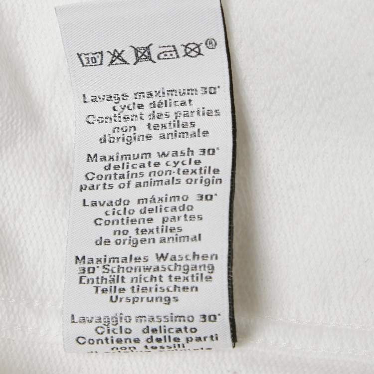 Pre Owned Hermes White Cotton Leather Detail T-Shirt M
