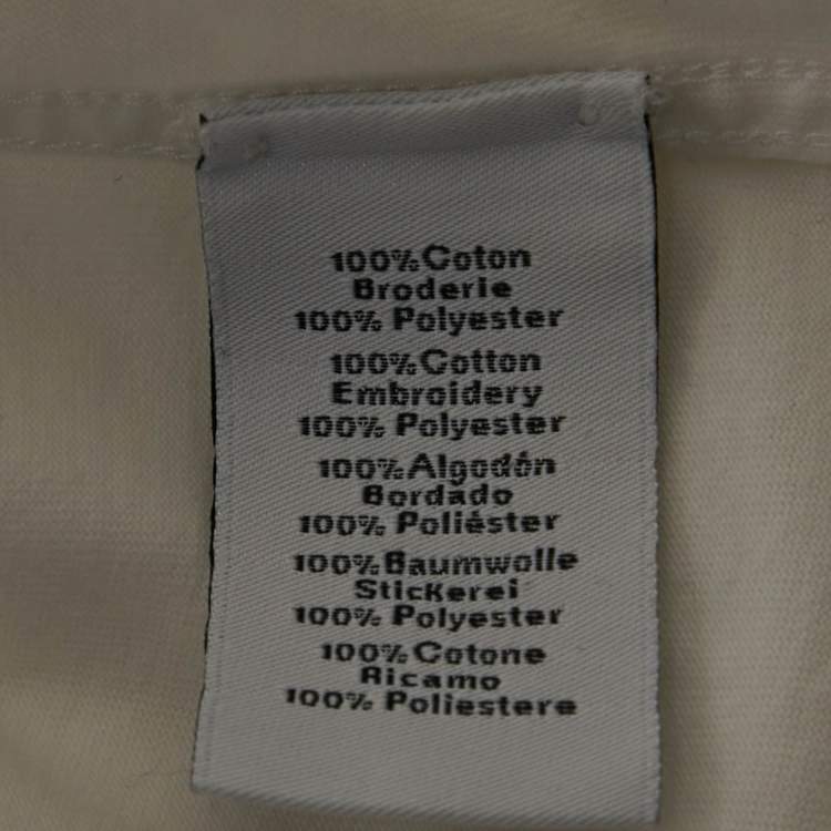 Pre Owned Hermes White H Embroidered Cotton "H 3D" Crewneck T-Shirt XXL 