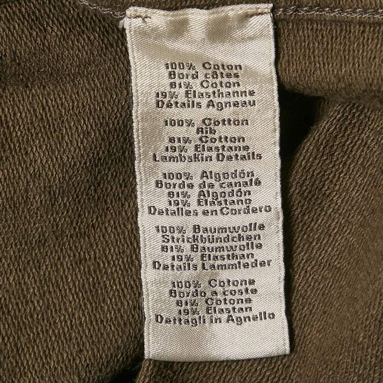 Pre Owned Hermes Olive Green Embroidered Cotton T-Shirt XXL 