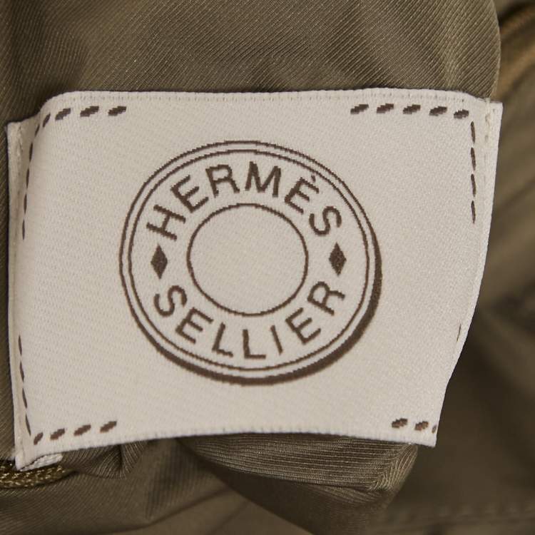 Pre Owned Hermès Orange/Grey Nylon Reversible Jacket L