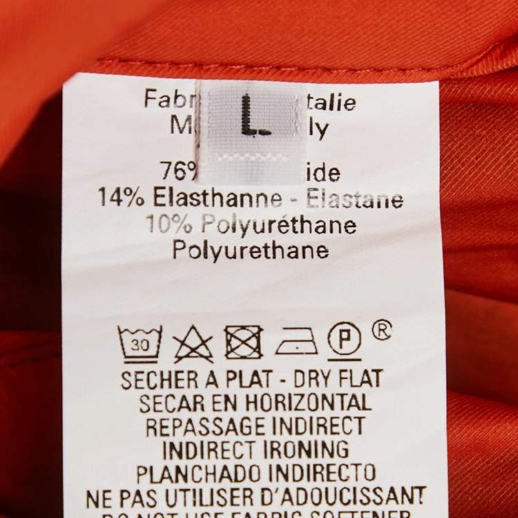 Pre Owned Hermès Orange/Grey Nylon Reversible Jacket L