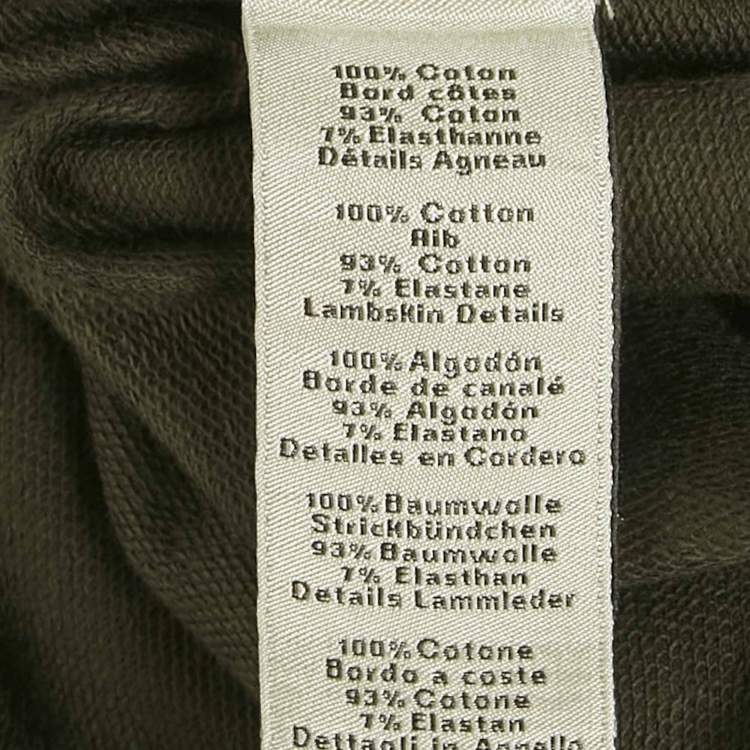 مملوكة مسبقًا Hermès Olive Green Leather Trim Cotton T-Shirt XXL 