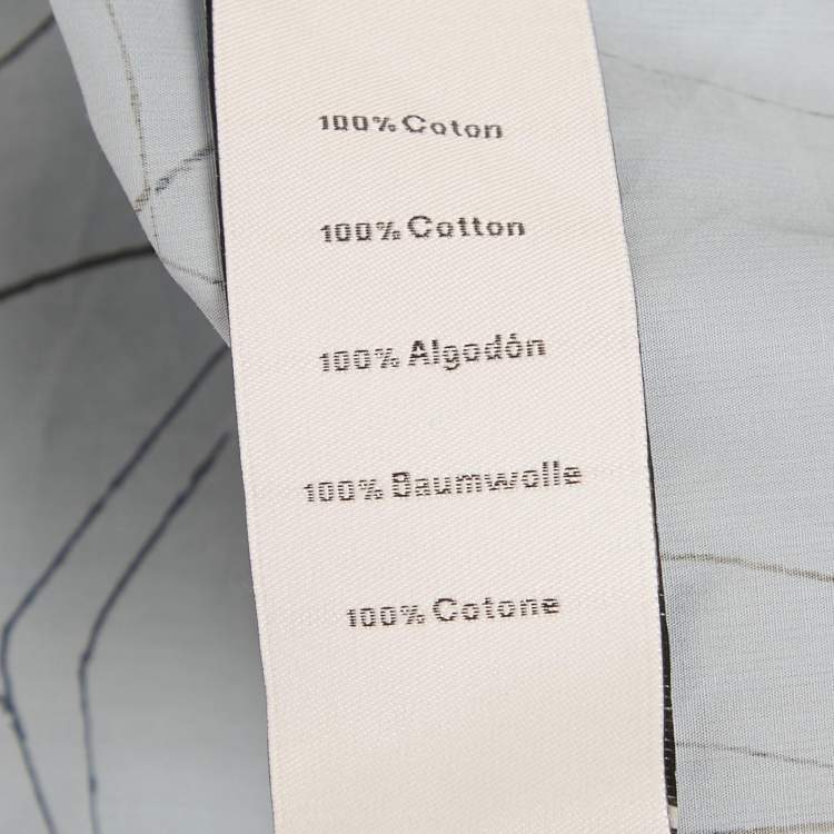 مملوكة مسبقًا Hermès Blue Printed Cotton Shirt XL