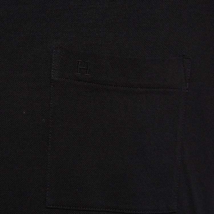 Pre Owned تي شيرت هيرمس قطن أسود ياقة دائرية مقاس إكسترا لارج