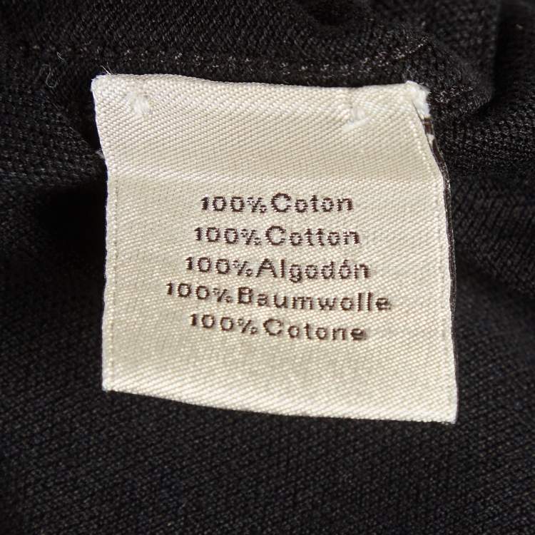 Pre Owned تي شيرت هيرمس قطن أسود ياقة دائرية مقاس إكسترا لارج