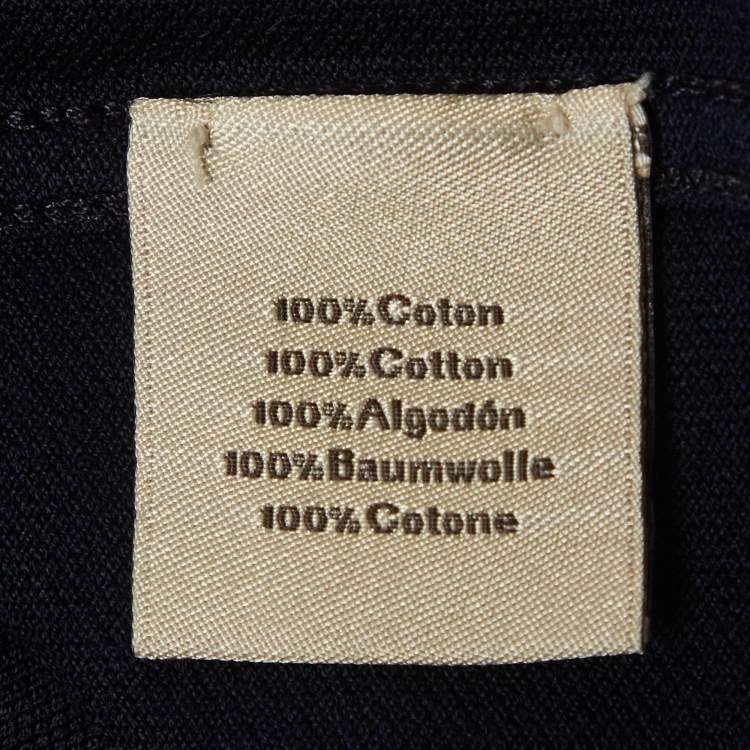 Pre Owned Hermes Navy Blue Pique Crew Neck T-Shirt XL