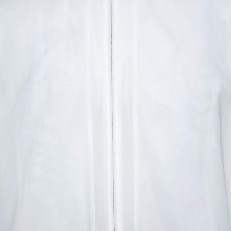 Pre Owned Hermes White Cotton Bomber Jacket XS