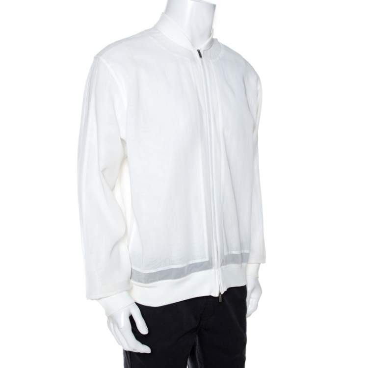 White cotton hot sale bomber jacket