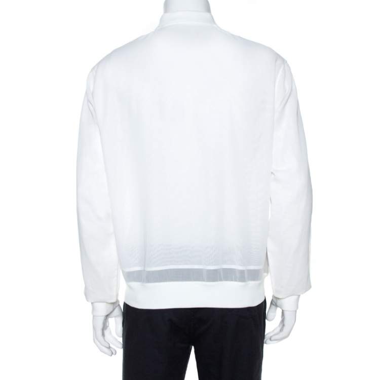 Pre Owned Hermes White Cotton Bomber Jacket XS