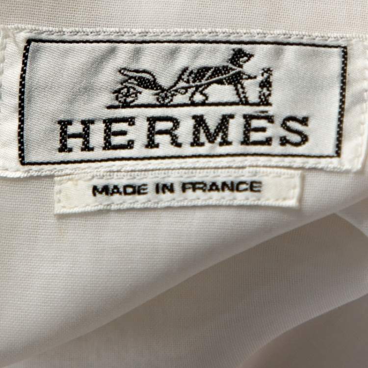 Pre Owned Hermes White Cotton Bomber Jacket XS