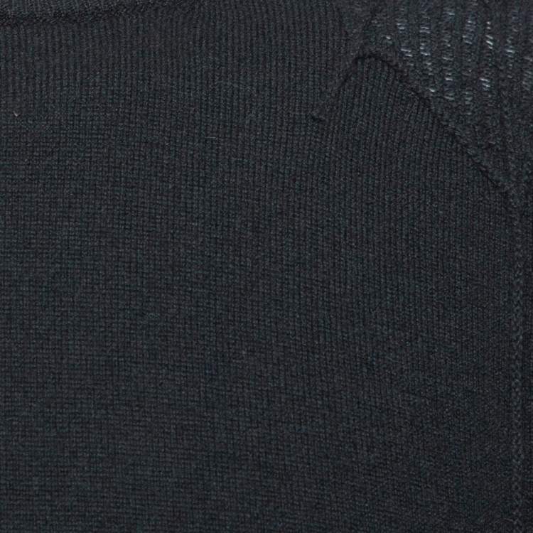 Pre Owned Hermes Black Spider Embroidered Cashmere Sweater L