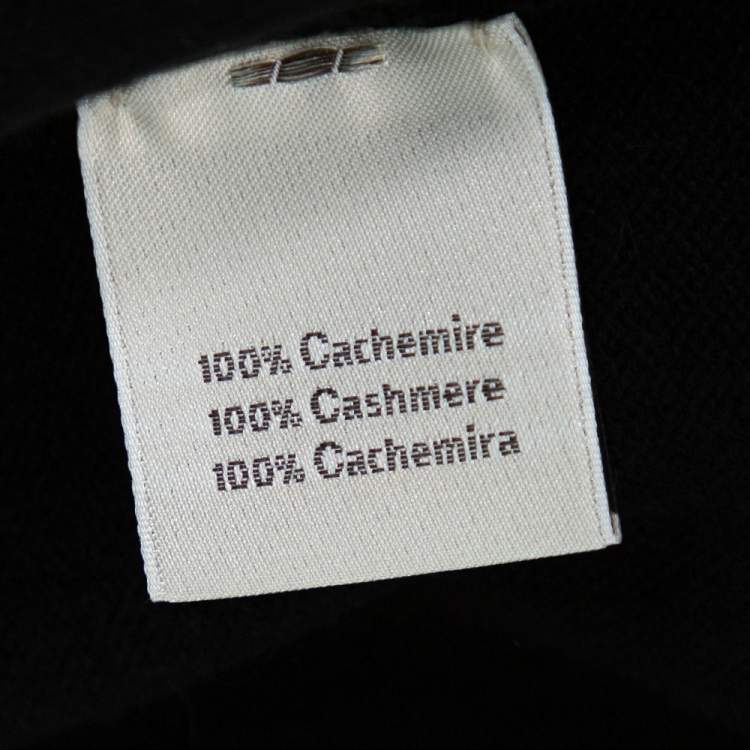 Pre Owned Hermes Black Spider Embroidered Cashmere Sweater L