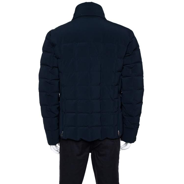 Pre Owned Hermes Navy Blue Puffer Jacket XL
