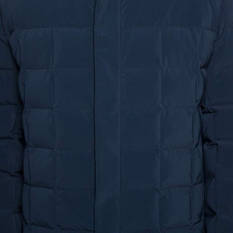Pre Owned Hermes Navy Blue Puffer Jacket XL