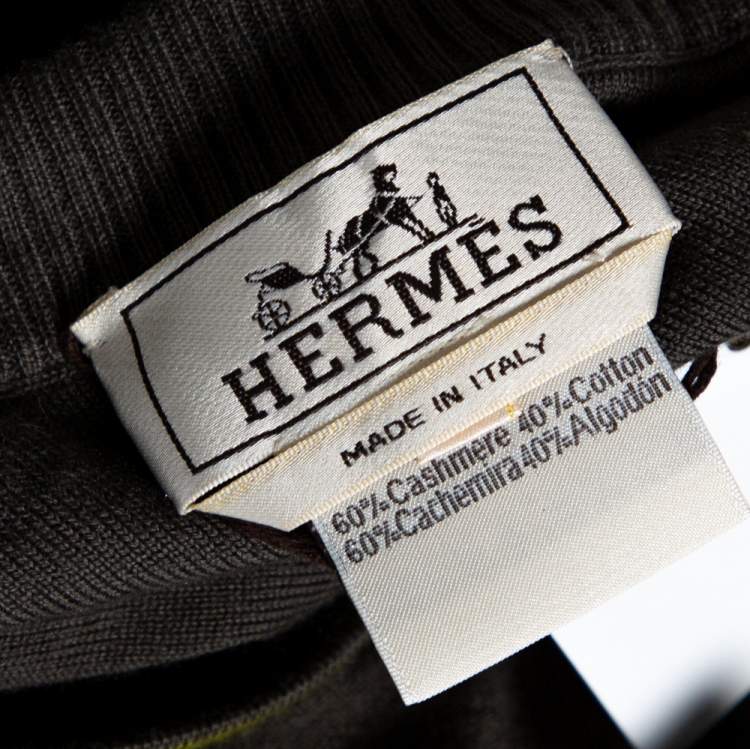 Pre Owned Hermes Grey Cashmere Sweater L