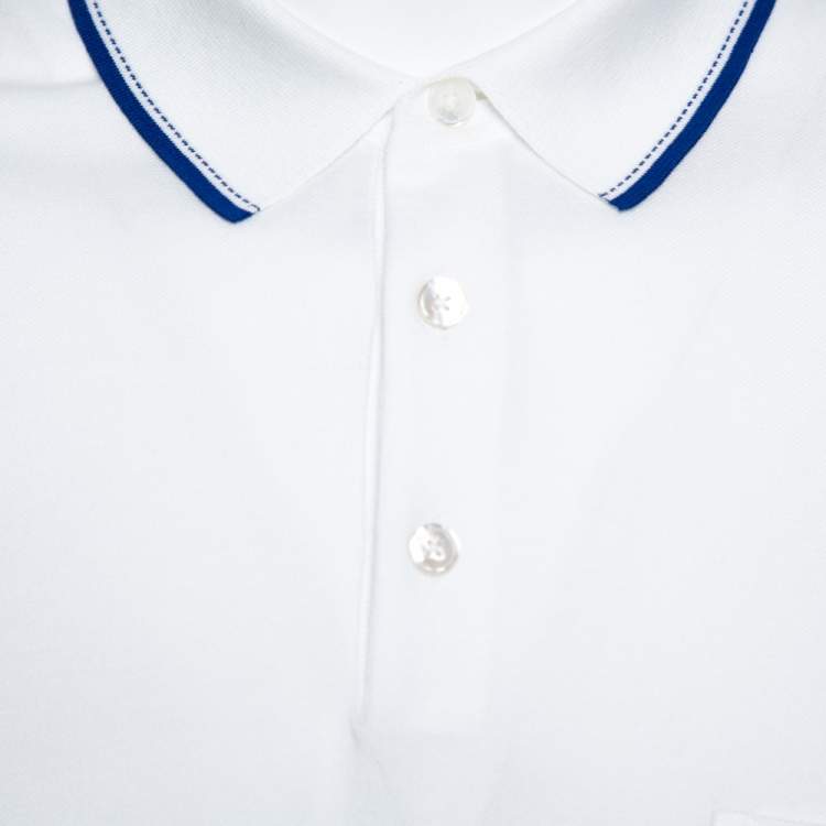 Pre Owned Hermès White Cotton Pique Polo T-Shirt 3XL 