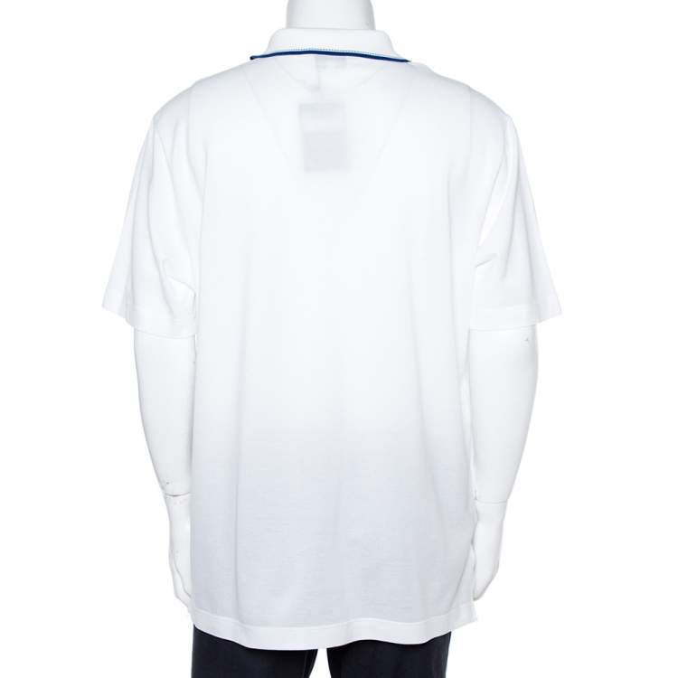 Pre Owned Hermès White Cotton Pique Polo T-Shirt 3XL 