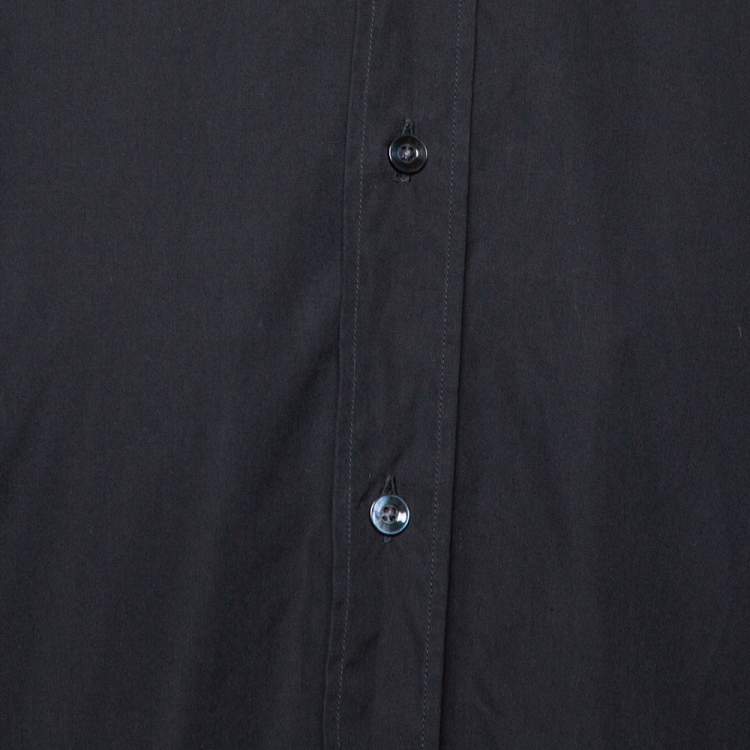 Pre Owned Hermes Black Cotton Button Front Long Sleeve Shirt 5XL