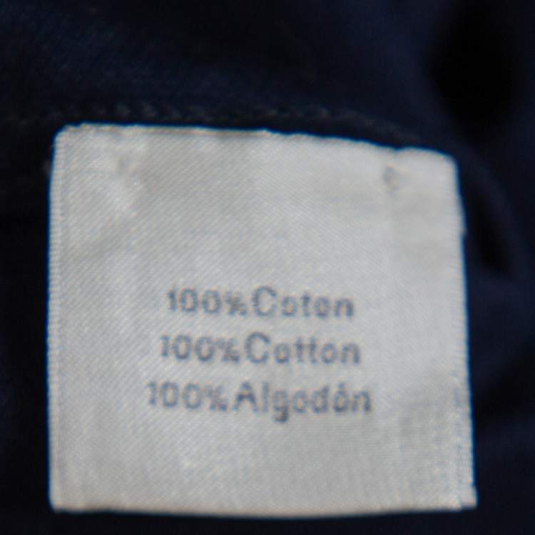 Pre Owned Hermes Navy Blue Cotton Pique Polo T Shirt XXL