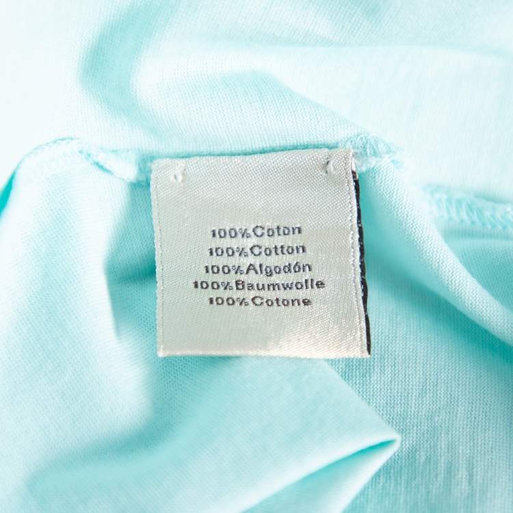 Pre Owned Hermes Sea Blue Odysee Printed Cotton Crewneck T-Shirt XXL