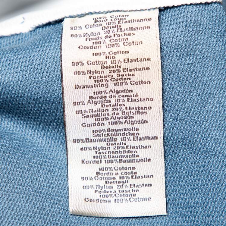 Pre Owned Hermes Blue Cotton Contrast Trim Detail Jogging Shorts XL