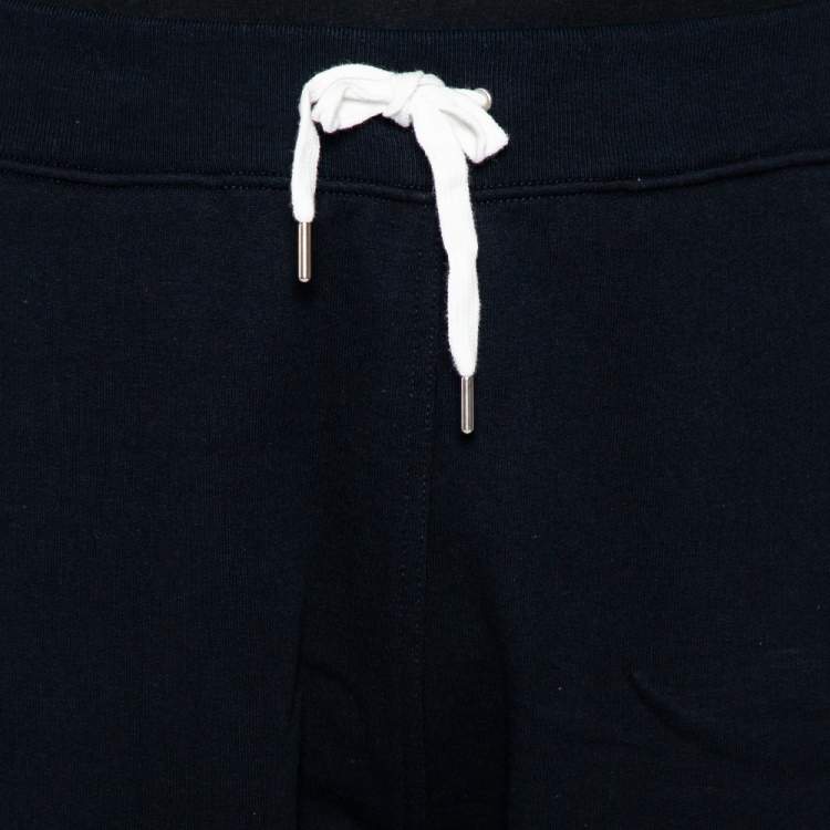 Pre Owned Hermes Black Cotton Contrast Trim Detail Jogging Shorts XL
